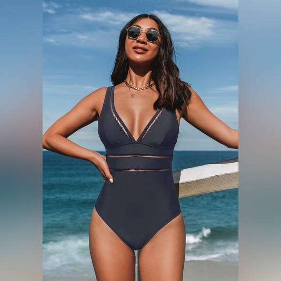Women's Slimming One Piece Swimsuits Tummy Control Olive Bathing Suit NWT Size M - Picture 1 of 3